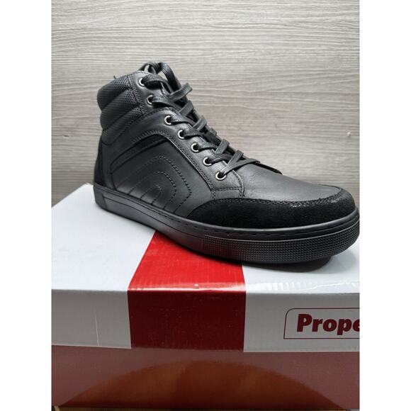 Propet Kenton High Top Black Leather Sneakers Black MCA005L Men’s 12
